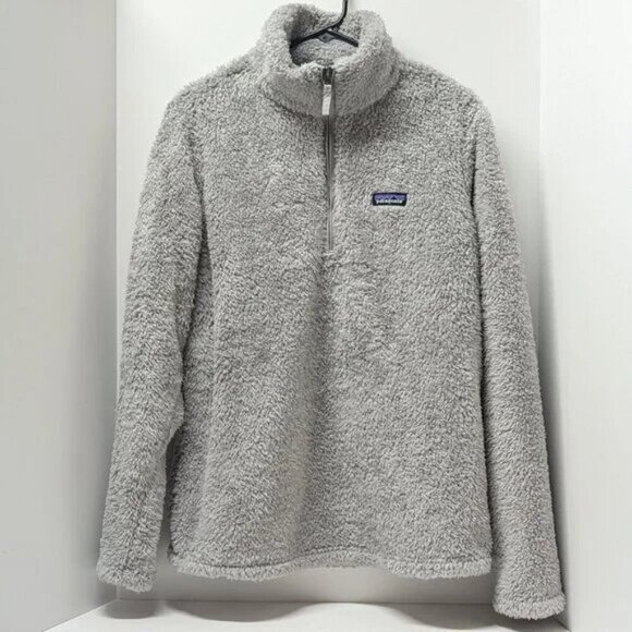 Patagonia Las Gatos 1/4 Zip Gray Sherpa Fleece Pullover sz small - Picture 4 of 12